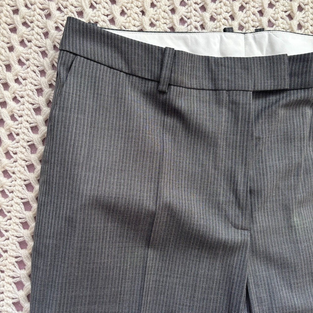 HUGO BOSS Wool Dress Pants High Rise Women's Sz 12 36W Striped Trousers NWOT